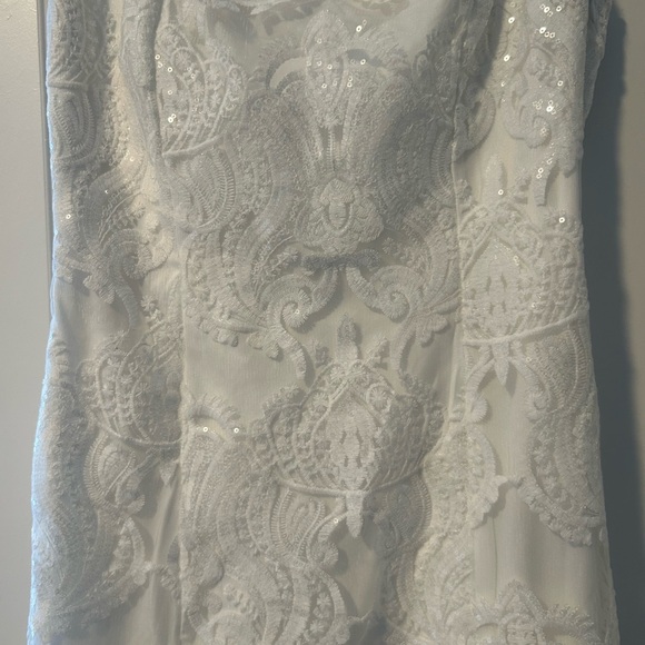 Lulu's White Lace Embellished Sheath Dress - Picture 2 of 5